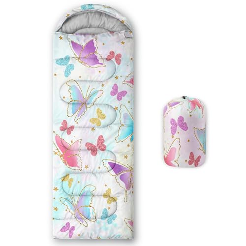 AILONEN Mermaid Scales Print Camping Sleeping Bag,Lightweight & Waterproof,3 Season Warm & Cool Weather,Portable Bags for Girls Women Travelling,Outdoors - color: S127