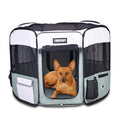 Jespet Soft Dog Playpen, Portable Pet Exercise Pen Kennel with Carry Bag | 2-Door, Easy to Fold, Ground Stakes, Zipper Locks, Large Storage Pocket, Washable Top Mesh Cover & Bottom Cover - color: Shale Green, style: 36x36x24 Inch (Pack of 1)