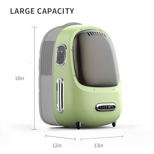 PETKIT Cat Backpack Carrier for Kitty Small Dog with Inbuilt Fan & Light | Airline-Approved Pet Backpack Bubble , Detachable Dog Backpack with Padded Strap for Travel, Hiking, Walking & Outdoor - color: Green