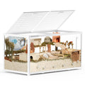 BUCATSTATE Hamster Cage 3.0, Large Hamster Enclosure (47in, White) | 7.8 ft² Small Animal Habitat with Deep Bedding Space for Hamster Enrichment, Stackable Aluminum Frame, Front & Top Access - color: White, size: 47.0"L x 23.6"W x 25.5"H