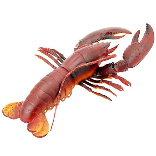 Gemini&Genius Marine Animal Toys, Giant Lobster Action Figure, Soft Plastic Lobster Toys, Wildlife Toys, Great Boys Girls Toys, Good Birthday Gift for Kids - color: Red
