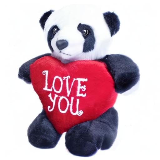 8 inch Adorable Valentine Stuffed Animal with Love You Heart for Loved Ones -Premium Huggable Animal (Panda with Heart) - style: Panda