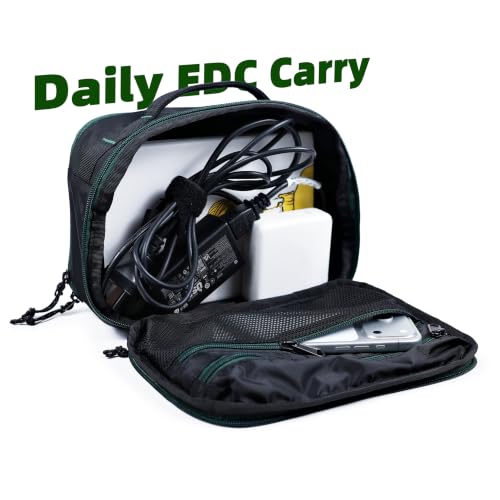 Accessories Bag & Tech Pouch | Organizer for Cables, Electronics & Everyday Essentials, Water-Repellent, Dual-Sided Padded - color: Black Stealth