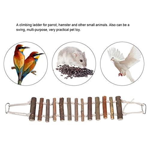 Naturals Rope Wooden Ladder Bird Swing for Parrots & Hamsters