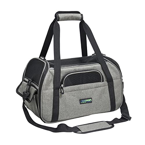 JESPET Soft-Sided Kennel Pet Carrier for Small Dogs, Cats, Puppy, Airline Approved Cat Carriers Dog Carrier Collapsible, Travel Handbag & Car Seat - color: Grey, size: 19.0"L x 10.0"W x 13.0"H