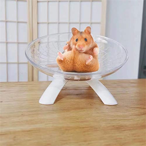 Hamster Flying Saucer Silent Running Exercise Wheel for Hamsters, Gerbils, Mice,Hedgehog and Other Small Pets Silent Running Wheel Hamster Wheel (White) - color: White