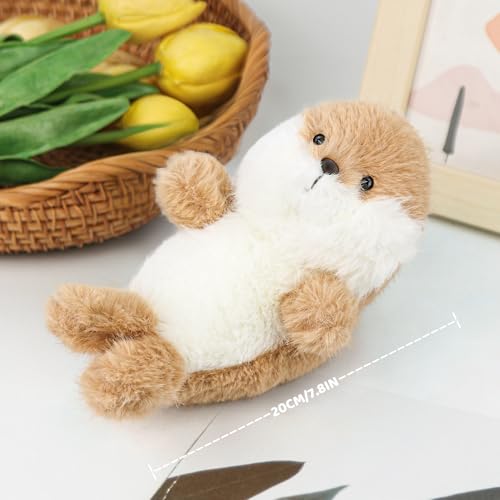 Cute Seal Stuffed Animal Plushie Soft Plush Gift for Kids 8” | Palm-Sized Otter Plush Toy, Desk Decor, Birthday Christmas Valentine’s Day Gift for Girls Boys Girlfriend Boyfriend - color: Seal