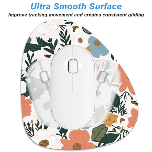 Rimilak Small Mouse Pad 6 x 7 Inch, Irregular Mini Mouse Pad with Non-Slip Rubber Base, Waterproof Compact Mouse Mat for Laptop Computer Wireless Mouse Keyboard Home Office Travel, Beauty Flower - color: Beauty Flower, size: 7L x 6W inches