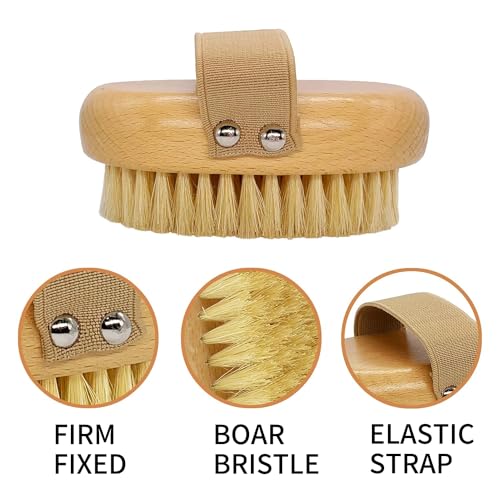 Soft Bristle Pet Brush - Natural Bristle Palm Brush for Short Haired Cats and Dogs with Elastic Band | Natural Bristle Dog Brush with Elastic Band, Soft Brush for Dogs Cats Hair Bristle Brush