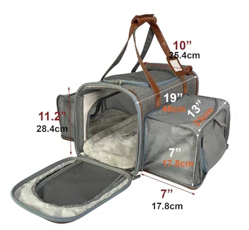 Mr. Peanut's Big Apple XL Double Expandable Pet Carrier (Platinum Gray)