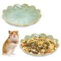 BNOSDM Shallow Ceramic Hamster Food Dish 2 Pcs Small Animals Food Bowl Sunflower Feeding Dishes for Gerbils Mice Rats 4.5in (Green) - color: Green Sunflower