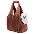 Dog Purse Carrier for Small Dogs, Cats, and Puppies – Soft-Sided Travel Pet Tote Bag with 4 Large Pockets, Foldable, Lightweight, Fits Pets up to 15 lbs, for Travel, Outings (Brown) - color: Brown