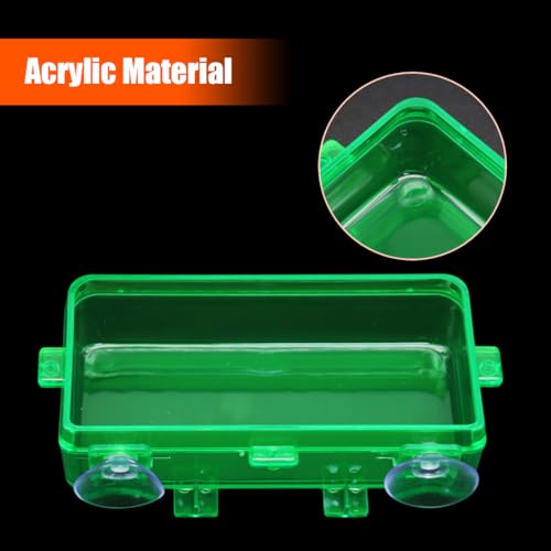 Reptile Suction Cup Feeder 2 Pack, Anti-Escape Food Bowl | for Gecko Lizard Iguana Chameleon Spider Frog Snake, Wall Mount Strong Suction Feeding Dish (Green, M) - color: Green, size: M