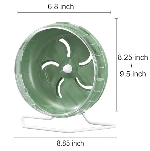 Jeeone Silent Hamster Wheel 7 inch, Hamster Exercise Wheel, Height-Adjustable Hamster Wheel Cage Accessories, Hamster Running Toys Small Animals Exercise Wheels (Green) - color: Green