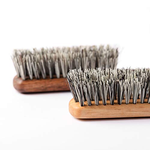 ZilberHaar Vegan Beard Brush - Stiff Bristles - Oiled Walnut and Mexican Tampico bristles - Animal-Free Beard Grooming Product - Made in Europe