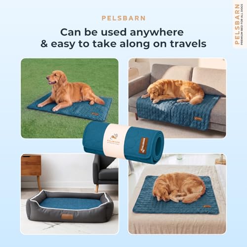 Dog Cooling Mat, Ice Silk Self-Cooling Pad, Deep Blue, XL - color: Deep Blue, size: X-Large
