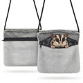2 Pcs Sugar Glider Pouch Breathable Carrying Bonding Pouch Soft Hamster Carrier with Strap Zipper Small Animal Travel Sleeping Bag Cage Accessories for Rat Reptile Other Small Pets(Gray) - color: Gray