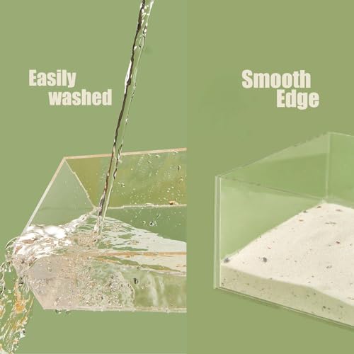 Transparent Rectangle Hamster Sand Bath Box for Hamster Cage Accessories, Digging Sand Container with Climbing Ladder, Large Sandbox for Hamsters Dust Bath and Play Sand，Large - size: L