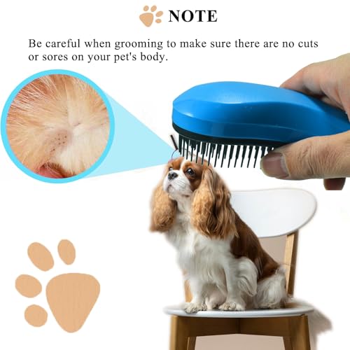 Small Dog Brush, Soft Puppy Brush, Massage Pet Grooming Tool | Small Dog Brush, Soft Pet Grooming Brush for Shih Tzu Yorkie Maltese, Puppy dog Cat Massage Brush for Small Animal - color: blue
