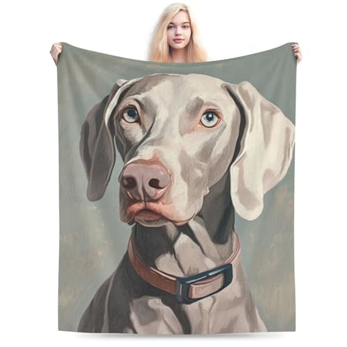 Weimaraner Dog Blanket Gifts for Women Girls Kids Dog Lovers, Puppy Flannel Blankets, Warm Cozy Soft Throw for Bedroom, Camping, Couch, Decor 50x60 in - color: Weimaraner Dog, size: 50"x60"
