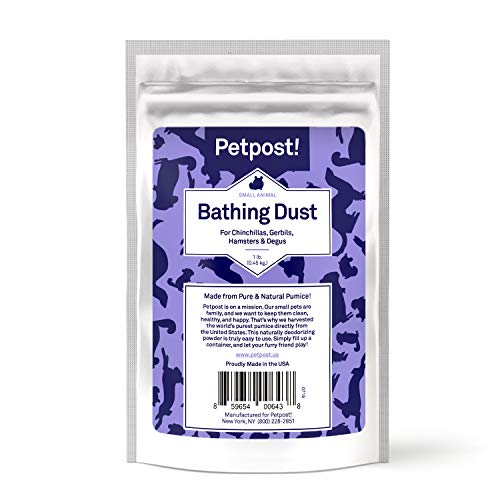 | Chinchilla Bath Dust for Small Animals - Natural, Pure Cleansing Pumice Sand for Cleaning Degus, Hamsters, & Gerbil 1 lb.