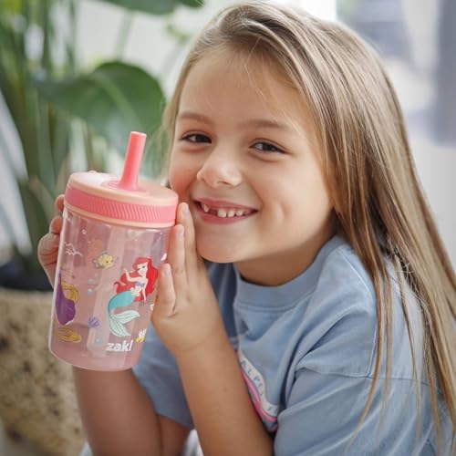 Zak Designs Disney Princess Kelso Toddler Cups For Travel or Home, 15oz 2-Pack Plastic Sippy Cups, Leak-Proof For Kids (Ariel, Aurora, Belle, Cinderella, Jasmine, Mulan, Rapunzel, Tiana) | BPA Free, Plastic, Sippy Cups, Cup Holder Friendly, Dishwasher Saf