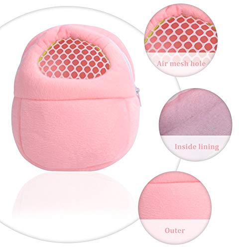 1 PCS Portable White Mesh African Hedgehog Hamster Breathable Pet Dog Carrier Bags Handbags Puppy Cat Travel Backpack (M, White Mesh - Pink, 18 x 22cm/7 x9 inch) - color: White Mesh - Pink, size: 7.3"L x 3.0"W x 7.9"H