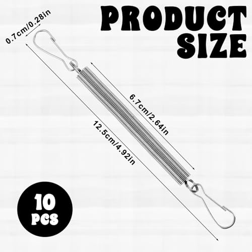 10Pcs Extension Springs with 2 Clips, to Hold Rabbit Water Bottle, Drinking Dispenser Fastener Spring for Small Pets, Rabbits, Guinea Pigs, Hamsters Feeding and Watering Supplies