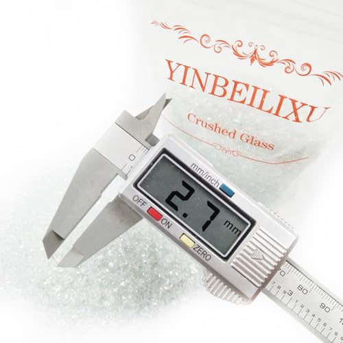 Crushed Glass Glitter, Broken Stones Shattered Glass Chips for Resin Art Crafts, Epoxy Resin Supplies, Geod Painting, DIY Art Projects, Jewelry Making, 2-4mm, 200g/7oz (Transparent) - color: Transparent