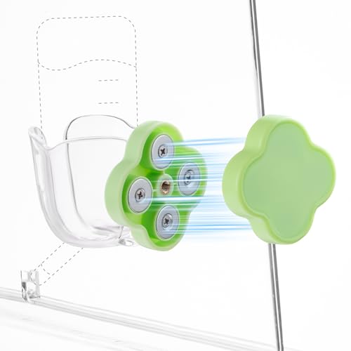 Hamster Water Bottle Holder - Magnetic & Repositionable, Adjustable Base for Hamster Cage, Secure Magnetic Mount, Easy to Move/Install, Fits Most Small Pet Water Bottles (Holder Only) - color: Green
