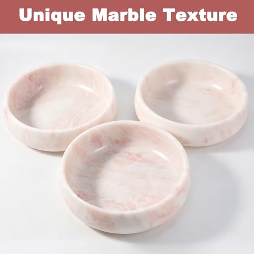 Karibiber Marble Dog Bowl, 6lbs Weighted Dog Food Bowl, Non-Slip Large Heavy Water Bowls, Cute Pink Stone Food and Water Dish for Large Dogs, Natural Marble, Easy to Clean, Holds 6 Cups - color: Pink, size: L