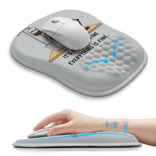 Hokafenle Ergonomic Wrist-Hugging Mouse Pad Wrist Support, U-Shaped Holding Wrist Rest Mousepad for Carpal Tunnel Pain Relief with Cushioned Memory Foam Slope Massage Bulge (10.2x8.3 in,It is fine) - color: It is Fine