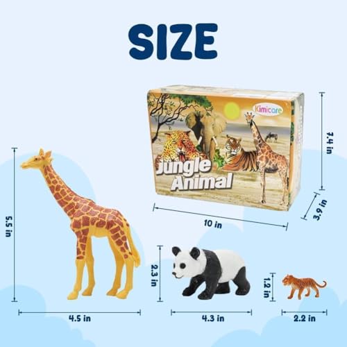 24Pcs Safari & Zoo Animals Figures, Realistic Plastic Animal Toys Set for Kids 1 2 3, Educational Jungle Animals Figures Playset, Party Supplies Birthday Gifts for Toddlers Boys Girls - style: Safari Animals Figures