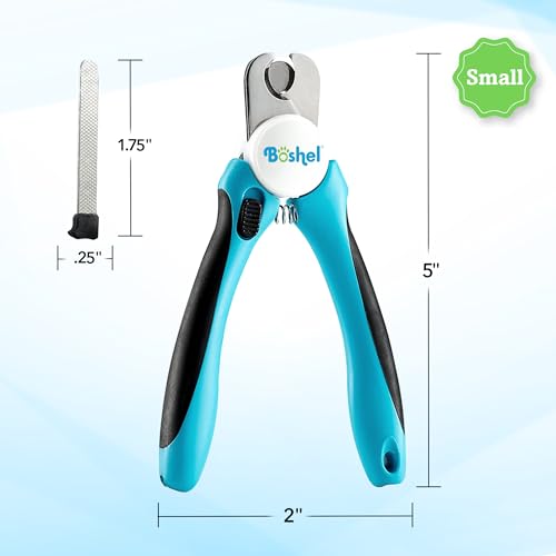 Dog and Cat Nail Clipper with Safety Guard, Razor-Sharp Toenail Cutter with Nail File, Ideal for Smaller Pets - size: Medium/Small