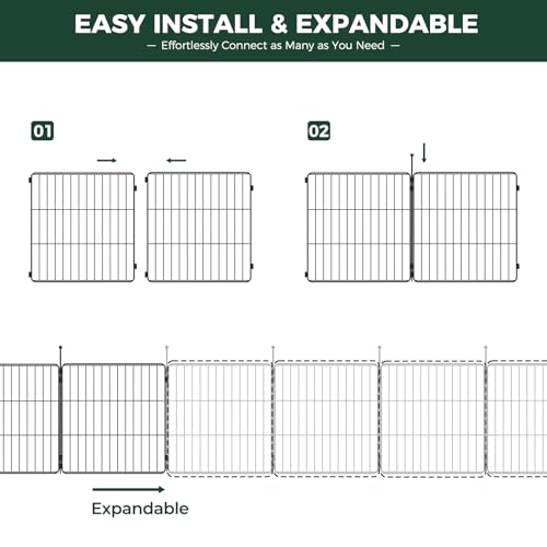 FXW MiniPaws Dog Playpen, Indoor, Yard & RV Camping, 24" H, 8 Panels | Portable, Expandable Layout, Tool-Free Setup, For Puppies & Small Dogs - size: 24"H