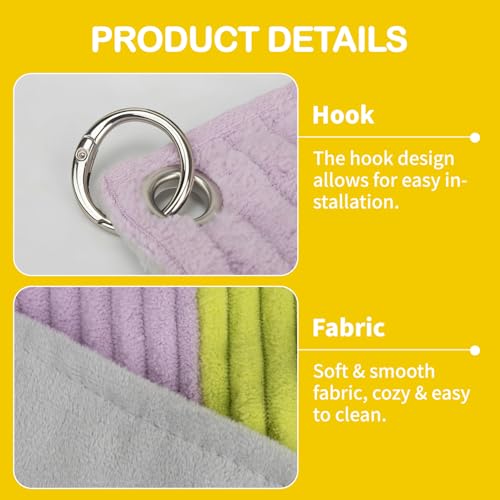 BESNEW Enlarged Guinea Pig Hammock,Bunny Ferret Hamster Small Animal Hammock for Hiding Sleeping,Wooden Guinea Pig Hammock Accessories - style: Hammock