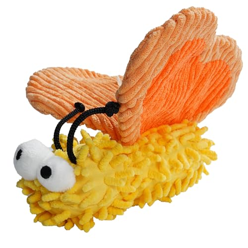 Nocciola Plush Squeaky Dog Toys, Cute Durable Stuffed Crinkle Puppy Pet Chew Toys for Large Medium Small Dogs - Butterfly - style: Butterfly