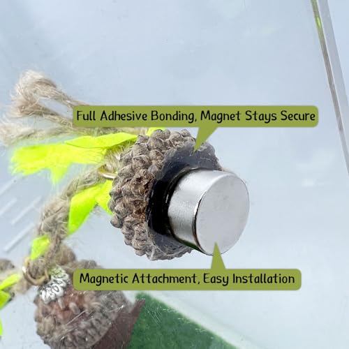 Jumping Spider Hide, Magnetic Climbing Rope Bridge, Handmade Real Acorn Hideaway Cave, Spider Platform, Decorative Accessory for Small Reptile Enclosures (Style 2) - style: Style 2