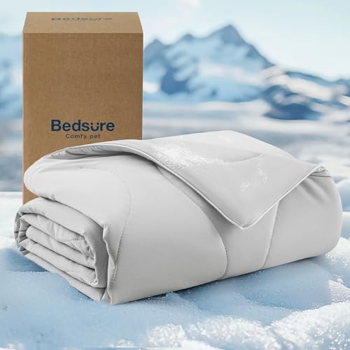 Bedsure ArcticMax™ Q-MAX>0.5 Premium Cooling Blanket for Medium Dogs，30x40 | Breathable Summer Washable Throw, Dog Blanket Cooling Mat Pad, Soft Durable Cold Self Cooling Pet Mat for Hot Weather，Grey - color: Pearl Grey, size: M(30x40")