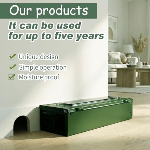 Qualirey 6 Pack Multi Catch Mice Trap Clear Top Humanized Mouse Trap Rodent for Indoor Outdoor Rat Control Pet and Security (4.5 Inch,Green)