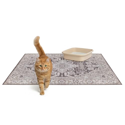 Lovewag Cat Litter Mat, Litter Box Mat, Caramel Creme, 36x48, 2 Pack | Washable litter mat cover, kitty litter mat & cat mat for litter box, litter trapping mat, prevents tracking, multi-cat - color: Caramel Creme, size: 36x48 inches (Pack of 2)