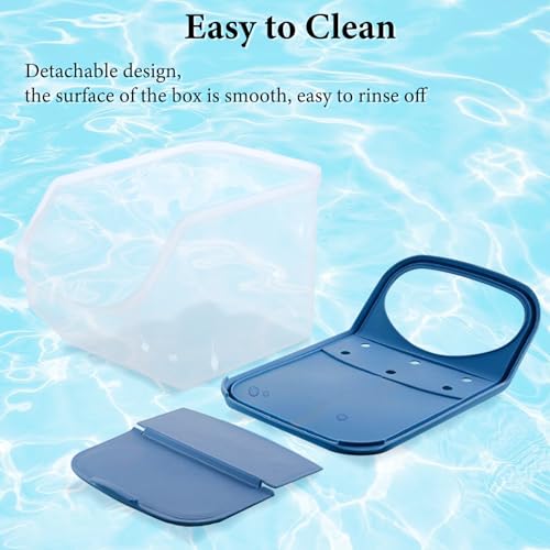 BNOSDM Large Chinchilla Sand Bath Container Large Chinchilla Dust Bath Tub Transparent Hamster Toilet Shower Room Plastic Hamster Bathroom Kit with Leaky Scoop for Big Mice Hedgehog Squirrel (Blue)