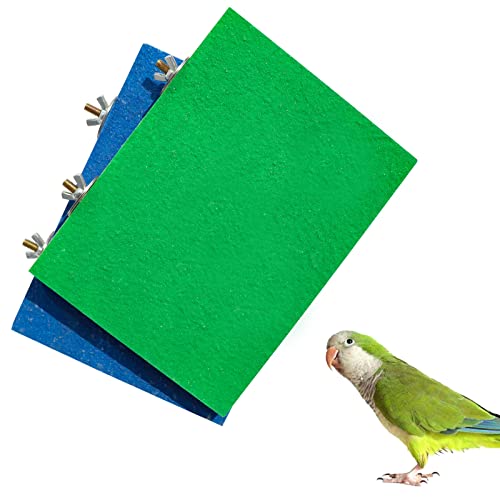 Dnoifne 7.9×5.9 Inches Large Bird Perch Stand Platform, Natural Wooden Bird Cage Accessories, Bird Stand Perch with Rough Quartz Sand Surface for Parrot, Parakeet, Budgies, Cockatiel, Rats - size: 7.9 × 5.9 Inches Blue