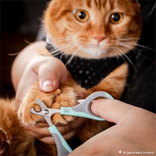 Mr. Pen- Cat Nail Clipper, Stainless Steel | Professional Sharp Cat Claw Trimmer for Small and Medium Cats, Pet Nail Clipper with Sturdy Non Slip Handle - color: Blue & Gray