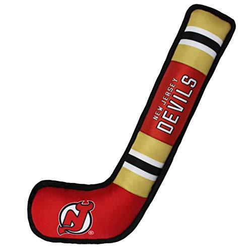 Pets First NHL New Jersey Devils Stick Toy for Dogs & Cats. Play Hockey with Your Pet with This Licensed Dog Tough Toy Reward! 16 inches long - color: New Jersey Devils, style: NHL Dog Tug Toy