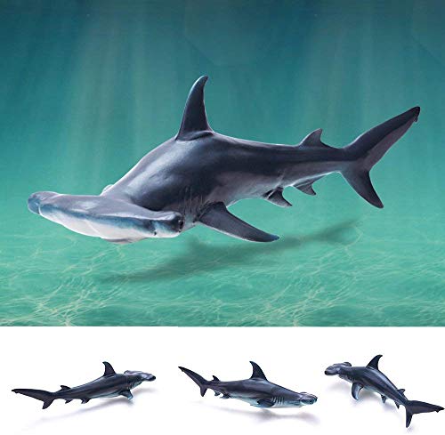 Gemini&Genius Great White Shark Hammerhead Shark Toy Set Sea Animal Figures | 10 Inches Length Ocean Models for Kids Educational, Role Play, Swim, Bath and Collectors - color: White