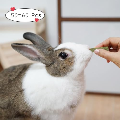 50-60 Pcs Rabbit Chew Toys, Guinea Pig, Hamster, Bunny Chew Toys, Sweet Bamboo, Apple Stick, Timothy Stick, Prevent Teeth Overgrowth, Clean Teeth