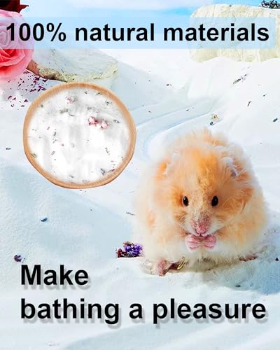 Meow&Woof Hamster Sand Bath Container, Large Sandbox Toilet Gerbil Batheoom Hamster Sand, 2.2LBS Chinchilla Dust Bathing, 100% Natural Sands for Hamsters Bath (Flower Smell)