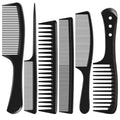 Kolavia 6 PCS Hair Comb Set Black, Durable Wide and Fine Tooth Rat Tail Hair Barber Comb for Women & Man, Professional Combs for Wet Curly Natural Hair Detangling Parting Teasing Styling & Cutting