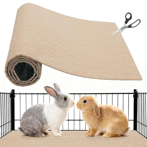 15.7 x 39.3 Inch Self-Adhesive Rabbit Scratch Mat, Cut-to-Fit | Large Surface Supports Chewing, Nail and Tooth Care, Resting and Nesting across Cages, Stairs or Furniture